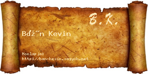 Bán Kevin névjegykártya
