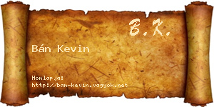 Bán Kevin névjegykártya
